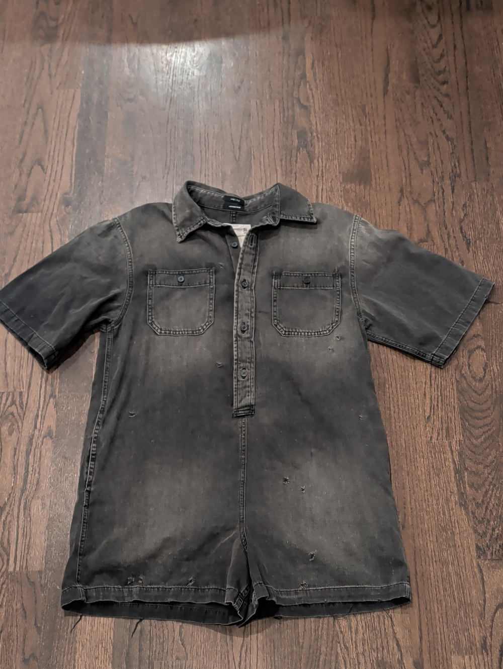 R13 Charcoal Cozy Romper